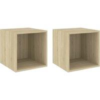 vidaXL Wall Cabinets 2 Pcs Sonoma Oak 37x37x37 cm Engineered Wood, Brown
