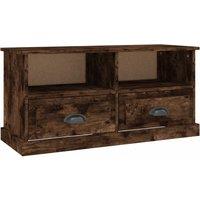 vidaXL Tv Cabinet Smoked Oak 93x35.5x45 cm Engineered Wood, Brown