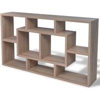 vidaXL Floating Wall Display Shelf 8 Compartments Oak Colour, Brown