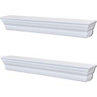 vidaXL Wall Shelves Aaliyah 2 Pcs White, White