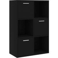 vidaXL Storage Cabinet Black 60x29.5x90 cm Engineered Wood, Black