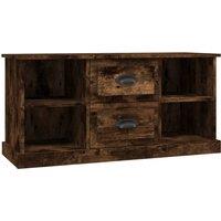 vidaXL Tv Cabinet Smoked Oak 99.5x35.5x48 cm Engineered Wood, Brown