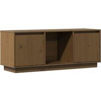 vidaXL TV Cabinet Honey Brown 110.5x35x44 cm Solid Wood Pine, Brown