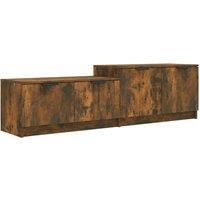 vidaXL Tv Cabinet Smoked Oak 158.5x36x45 cm Engineered Wood, Brown