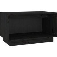 vidaXL Tv Cabinet Black 60x35x35 cm Solid Wood Pine, Black