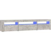 vidaXL TV Cabinet with LED Lights Concrete Grey 195x35x40 cm, Grey