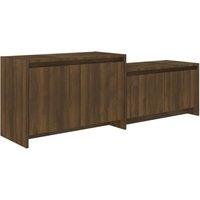 vidaXL Tv Cabinet Brown Oak 146.5x35x50 cm Engineered Wood, Brown