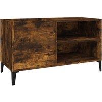 vidaXL Record Cabinet Smoked Oak 84.5x38x48 cm Engineered Wood, Brown
