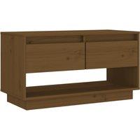 vidaXL Tv Cabinet Honey Brown 74x34x40 cm Solid Wood Pine, Brown