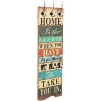 vidaXL Wall-mounted Coat Rack With 6 Hooks 120x40 cm Home is, Multi