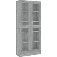 vidaXL Vitrine Cabinet Grey Sonoma 82.5x30.5x185.5 cm Engineered Wood, Grey