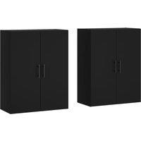 vidaXL Wall Mounted Cabinets 2 Pcs Black 69.5x34x90 cm, Black