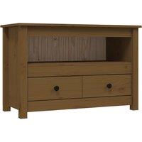 vidaXL Tv Cabinet Honey Brown 79x35x52 cm Solid Wood Pine, Brown