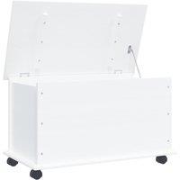 vidaXL Storage Chest With Wheels Alta White 73x39.5x44 cm Solid Wood Pine, White