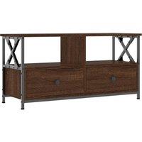 Vidaxl Tv Cabinet Brown Oak 90X33X45 Cm Engineered Wood&iron, Brown