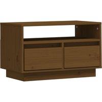 Vidaxl Tv Cabinet Honey Brown 60X35X37 Cm Solid Wood Pine, Brown