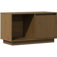 vidaXL TV Cabinet Honey Brown 74x35x44 cm Solid Wood Pine, Brown