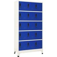 vidaXL Locker Cabinet Grey and Blue 90x40x180 cm Steel, Grey