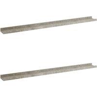 vidaXL Wall Shelves 2 Pcs Concrete Grey 100x9x3 cm, Grey