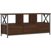 Vidaxl Tv Cabinet Brown Oak 102X33X45 Cm Engineered Wood&iron, Brown