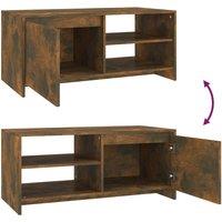 vidaXL Coffee Table Smoked Oak 102x50x45 cm Engineered Wood, Brown