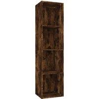 Vidaxl Book Cabinet Tv Cabinet Smoked Oak 36X30X143 Cm Engineered Wood, Brown