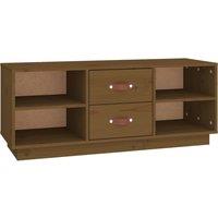 Vidaxl Tv Cabinet Honey Brown 100X34X40 Cm Solid Wood Pine, Brown