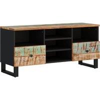 Vidaxl Tv Cabinet 100X33X46 Cm Solid Wood Reclaimed And Engineered Wood, Multi
