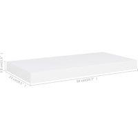 vidaXL Floating Wall Shelves 2 Pcs White 50x23x3.8 cm Mdf, White