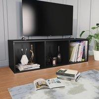 Vidaxl Book Cabinet Tv Cabinet Black 36X30X114 Cm Engineered Wood, Black