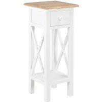 vidaXL Side Table White 27x27x65.5 cm Wood, White