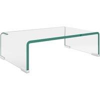 vidaXL Tv Stand monitor Riser Glass Clear 40x25x11 cm, Multi