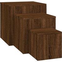 Vidaxl Side Tables 3 Pcs Brown Oak Engineered Wood, Brown