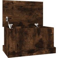 vidaXL Storage Box Smoked Oak 50x30x28 cm Engineered Wood, Brown