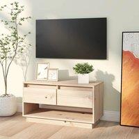 vidaXL Tv Cabinet 74x34x40 cm Solid Wood Pine, Brown
