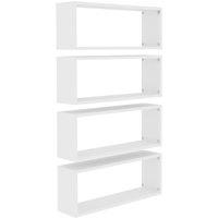 vidaXL Wall Cube Shelf 4 Pcs White 60x15x23 cm Engineered Wood, White