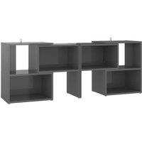 vidaXL Tv Cabinet High Gloss Grey 104x30x52 cm Engineered Wood, Grey