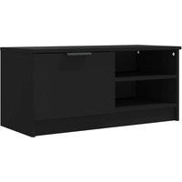 vidaXL Tv Cabinet Black 80x35x36.5 cm Engineered Wood, Black