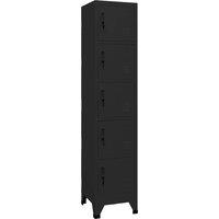 vidaXL Locker Cabinet Black 38x40x180 cm Steel, Black
