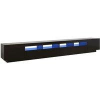 vidaXL TV Cabinet with LED Lights Black 300x35x40 cm, Black