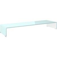 vidaXL Tv Stand monitor Riser Glass Green 100x30x13 cm, Green
