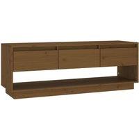 vidaXL Tv Cabinet Honey Brown 110.5x34x40 cm Solid Wood Pine, Brown