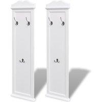 vidaXL Coat Racks 2 Pcs White, White