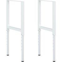 vidaXL Adjustable Work Bench Frames 2 Pcs Metal 55x 69-95.5 cm Grey, Grey
