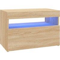vidaXL TV Cabinet with LED Lights Sonoma Oak 60x35x40 cm, Brown