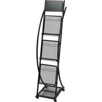 vidaXL Magazine Rack 40x32x131 cm Black A4, Black