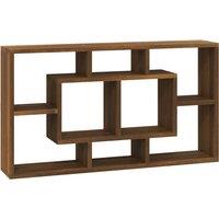 vidaXL Wall Display Shelf 8 Compartments Brown Oak, Brown