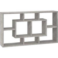 vidaXL Wall Display Shelf 8 Compartments Concrete Grey, Grey