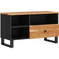 vidaXL Tv Cabinet 80x33x46 cm Solid Wood Acacia and Engineered Wood, Brown
