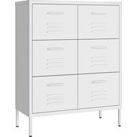 vidaXL Drawer Cabinet White 80x35x101.5 cm Steel, White